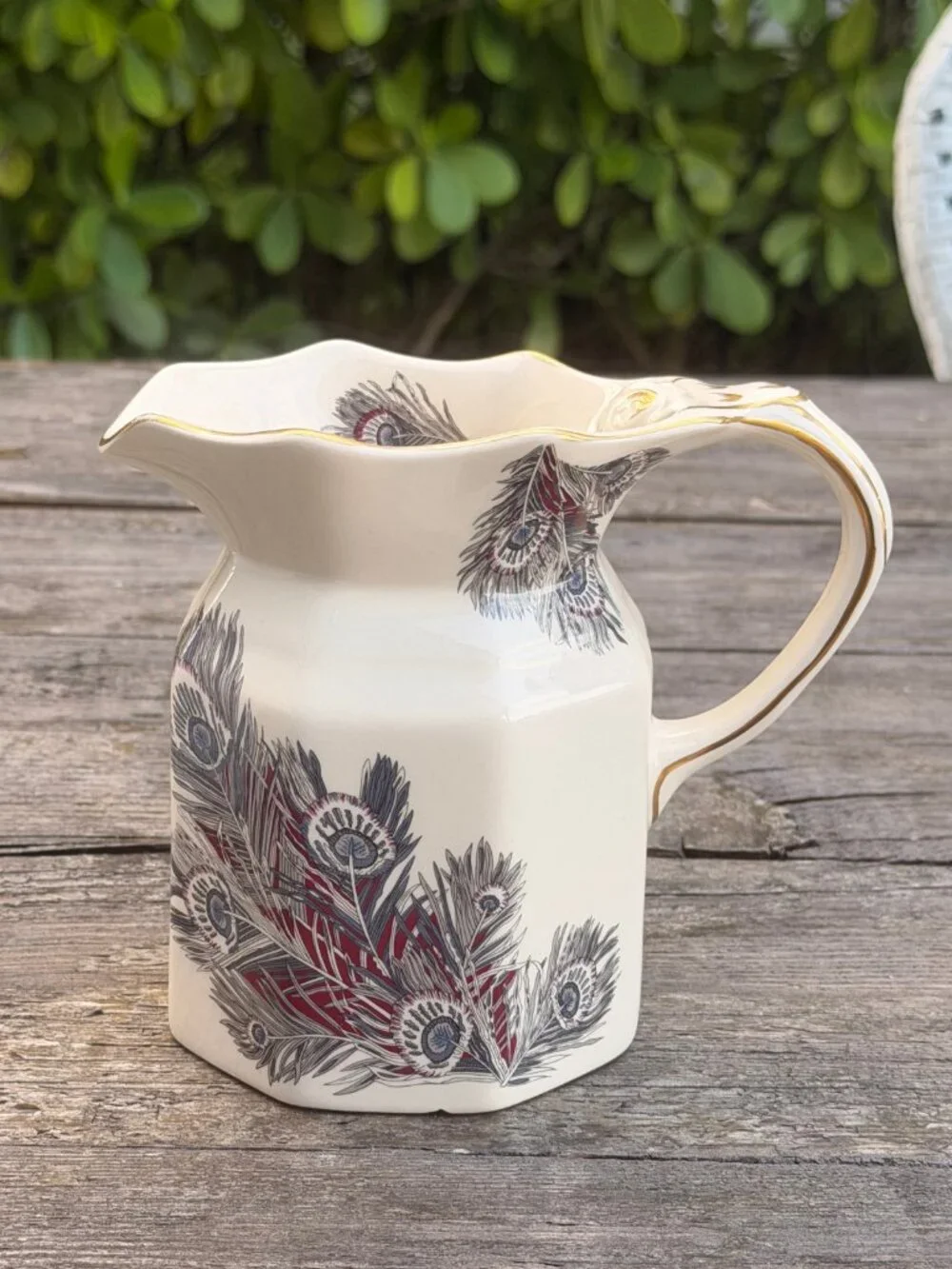 Vintage Mason’s Ironstone Hera Pitcher Liberty of London Peacock Feather ENGLAND